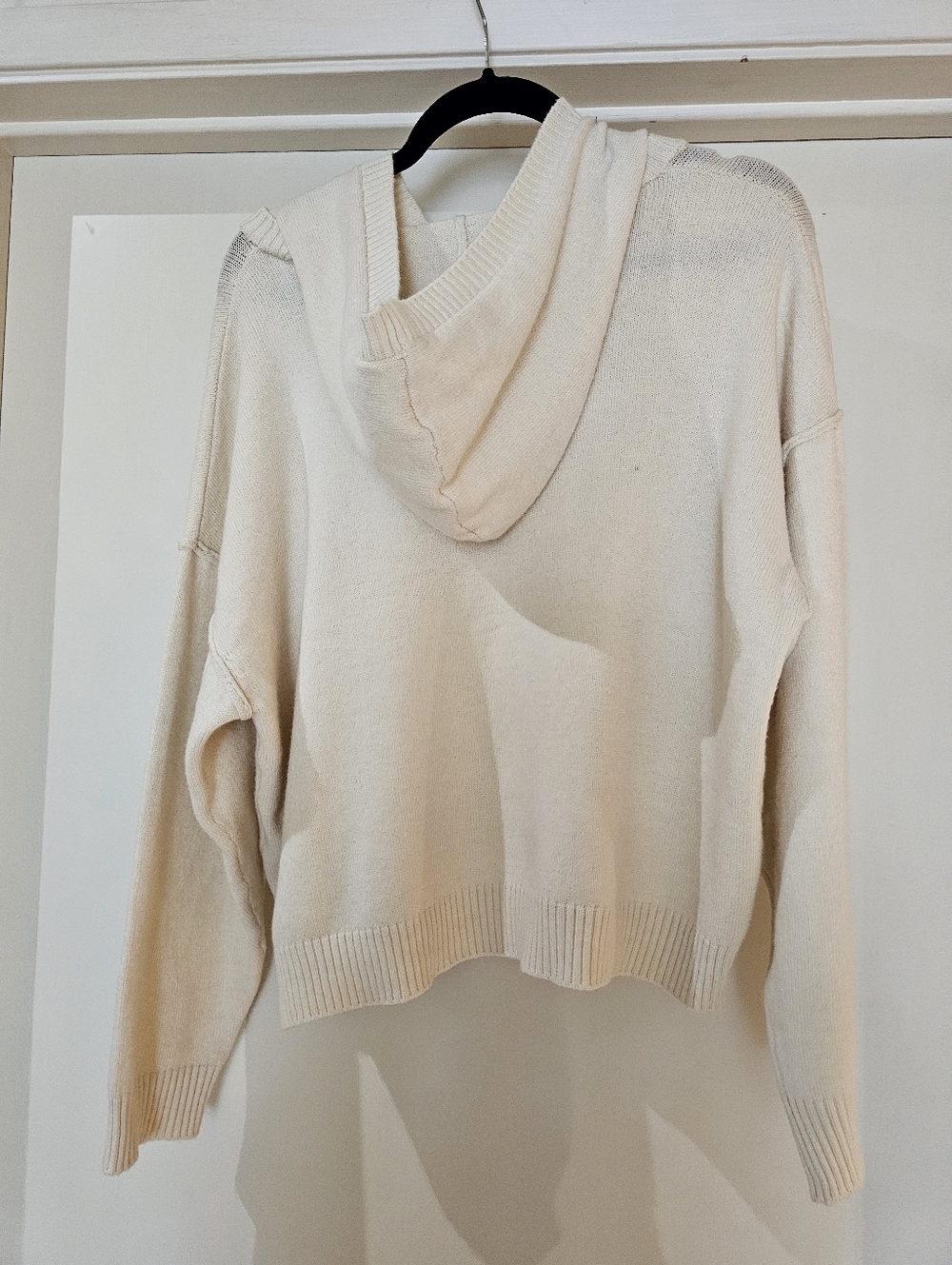 Max Studio London Ivory Hoodie Sweater Size Large NWT MSRP $148 - Picture 2 of 7